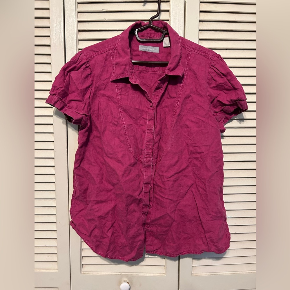 Liz Claiborne linen shirt, size XL raspberry colored